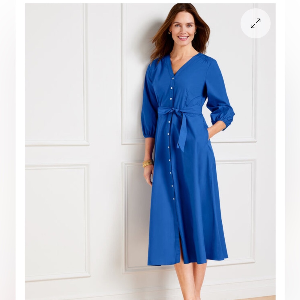 POPLIN FIT & FLARE SHIRTDRESS